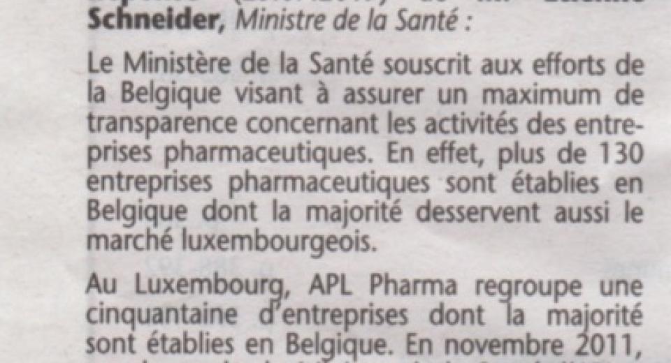 Min. de la Santé - APL- travail de déontologie